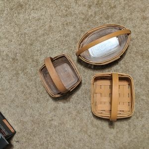 3 small longaberger baskets